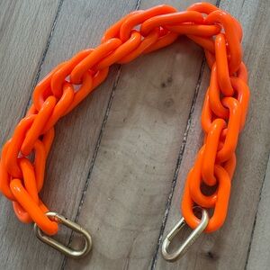 Clare V Bright Orange Resin Shortie Strap